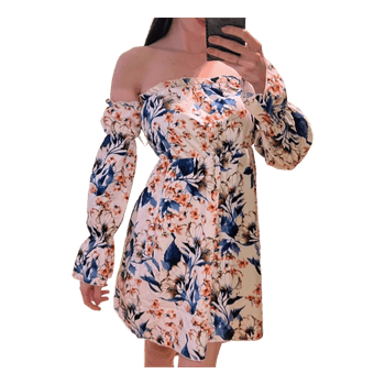Floral off-shoulder mini dress