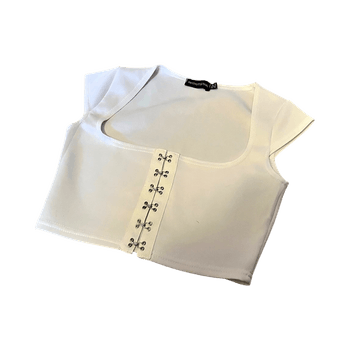 PrettyLittleThing white crop top