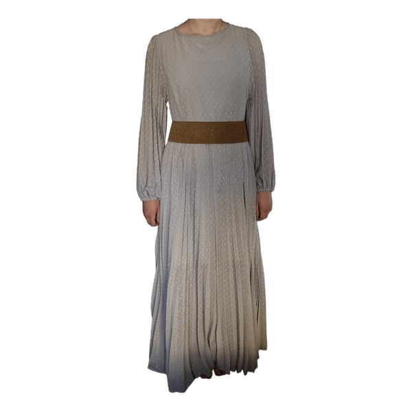 Grey pleated maxi dress