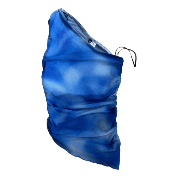 Blå one-shoulder top