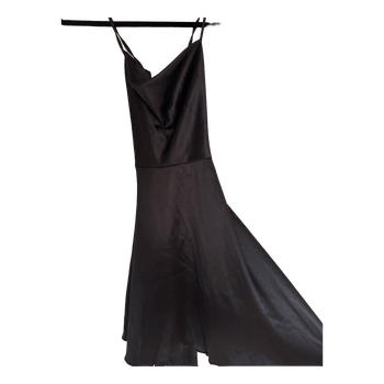Black satin mini dress
