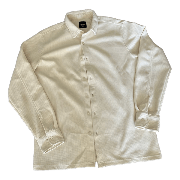 Cream waffle knit shirt