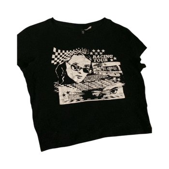 Graphic black crop t-shirt