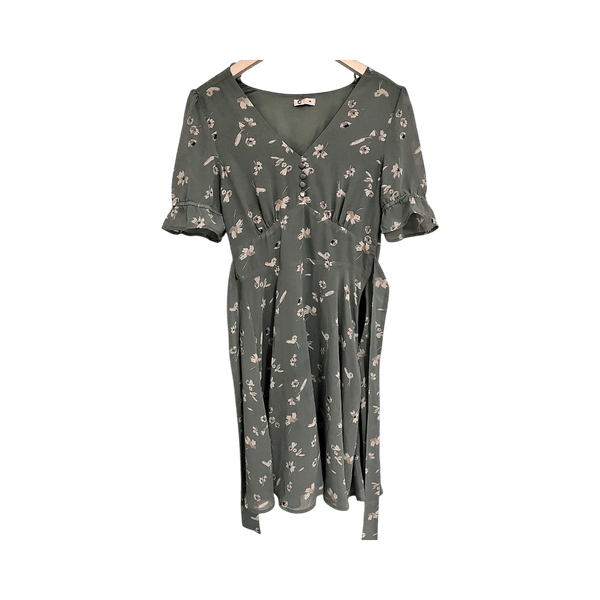Green floral summer dress