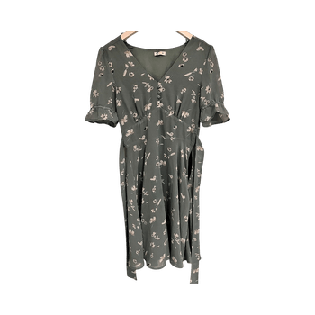 Green floral summer dress