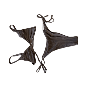 Brown triangle bikini set