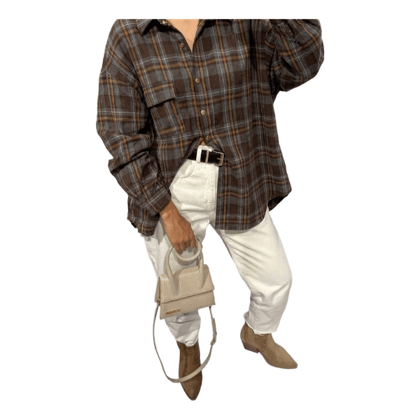 Brown plaid shirt