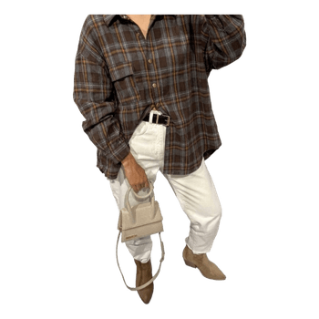 Brown plaid shirt