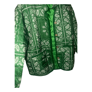 Green paisley quilted jacket
