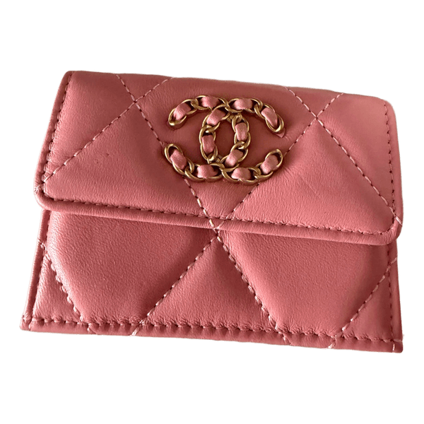 Pink quilted wallet