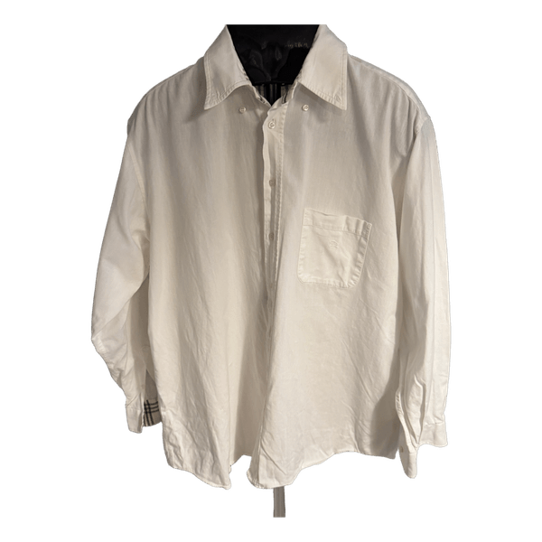 Burberry London Herrskjorta / Stl 43 – Vit Bomull / Nova Check-detaljer