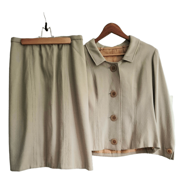 Finnish luxury vintage wool skirt suit