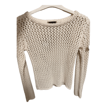 White crochet knit sweater