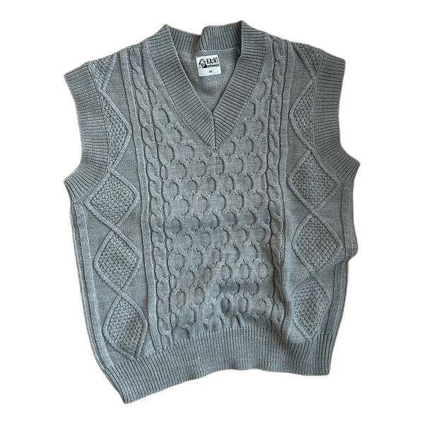 Grå strikket vest