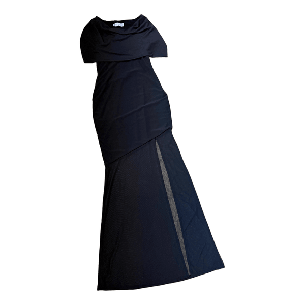 Black mesh maxi dress