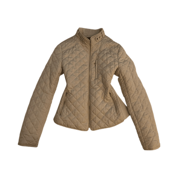beige tikattu takki