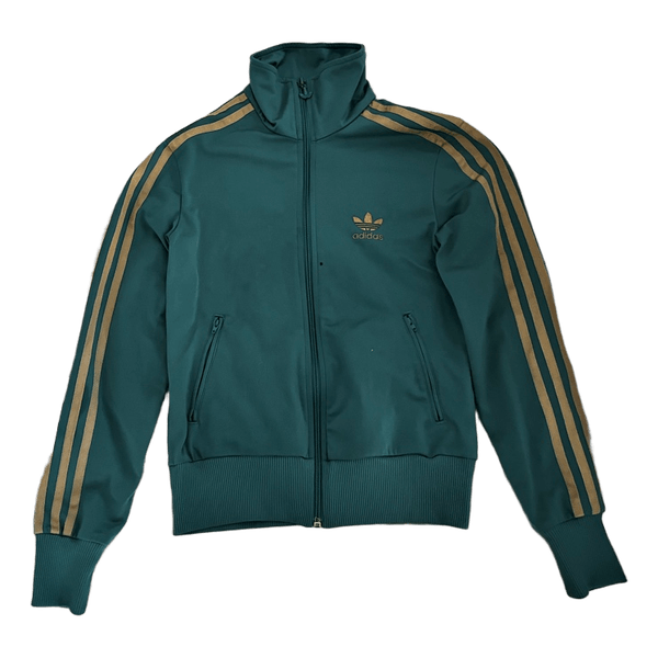 Grøn og guld Adidas trackjakke
