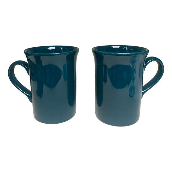 Dark green ceramic mugs