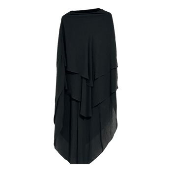 Black layered chiffon khimar