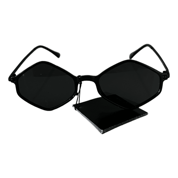 Black hexagonal sunglasses