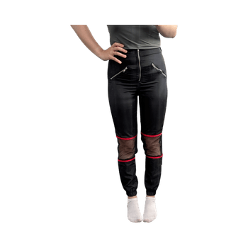 Black mesh panel joggers