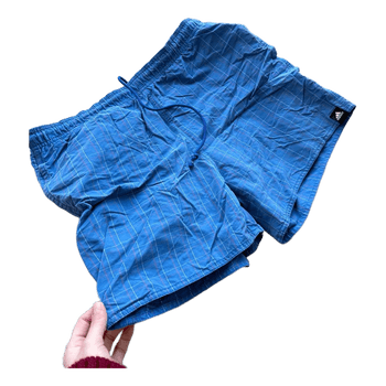 Blue checkered swim shorts
