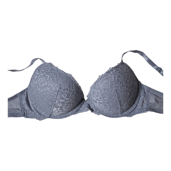 Grey lace push up bra