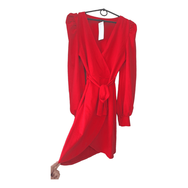 Red wrap mini dress