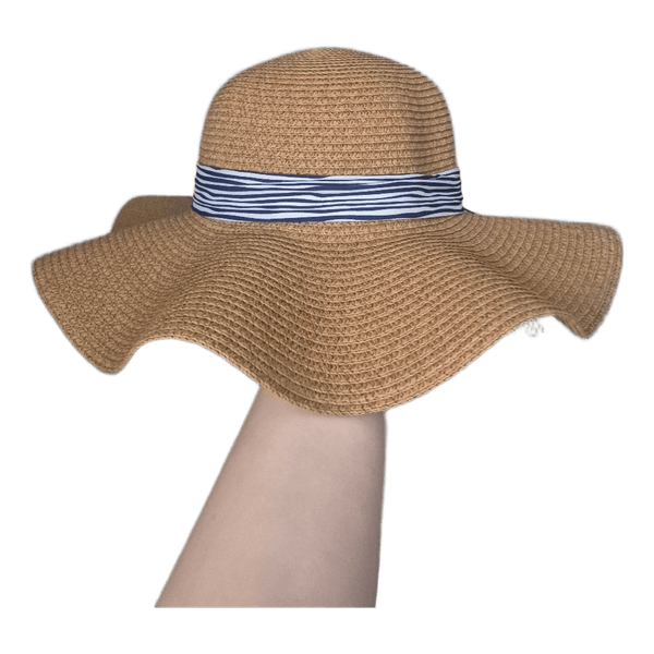 Beige straw sun hat