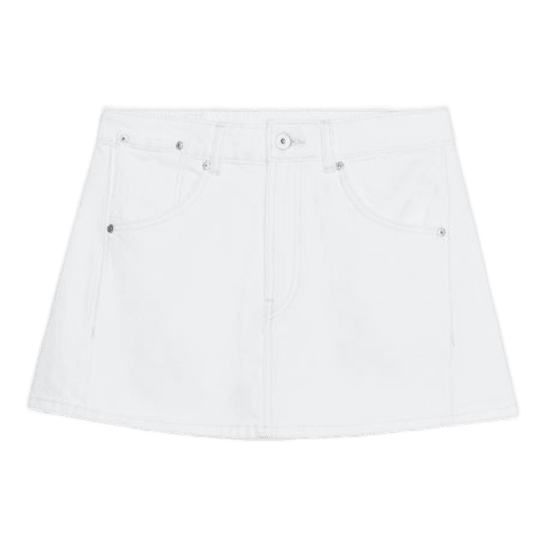 Hvid denim mininederdel