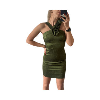 Green one-shoulder dress