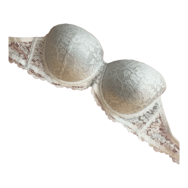 White lace strapless bra