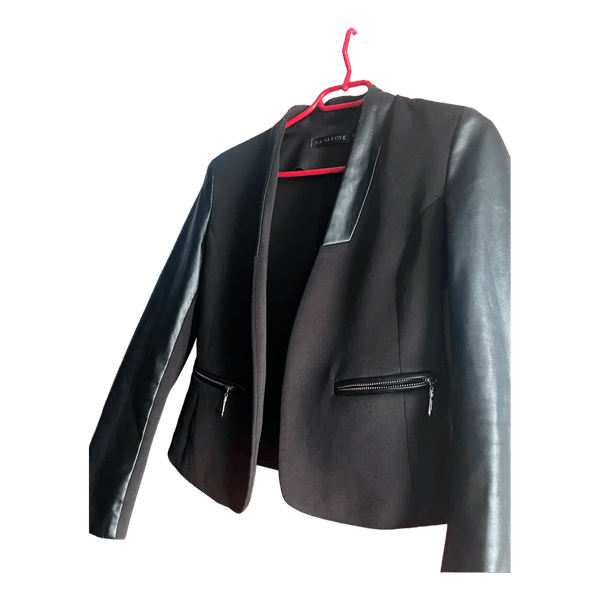 Black blazer with faux leather