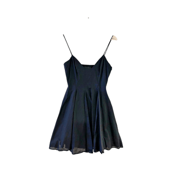 Musta spagettiolkain mekko / S