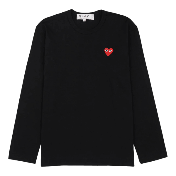 Sort langærmet t-shirt