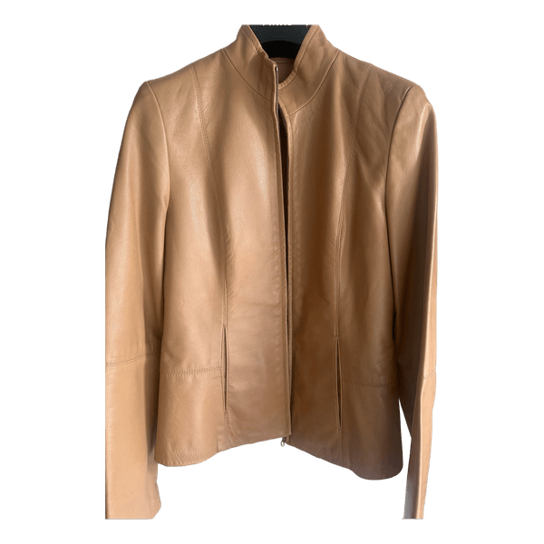 Beige leather jacket