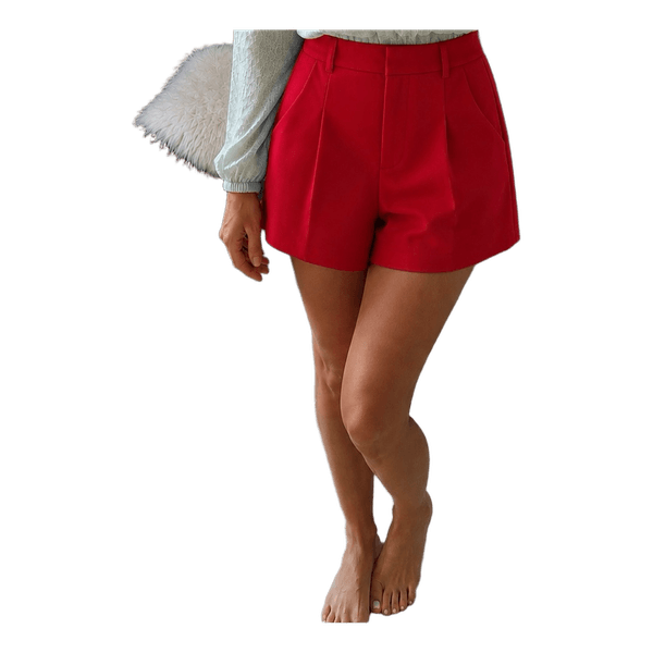 Red high waisted shorts