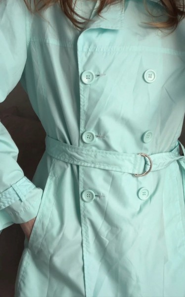 Mint Green/turquoise Lightweight spring/summer trench Coat size S