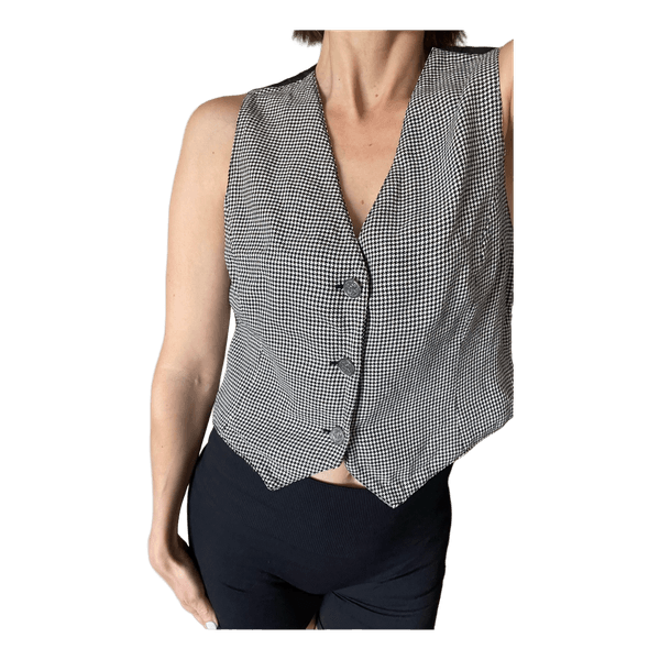 Houndstooth wool vest
