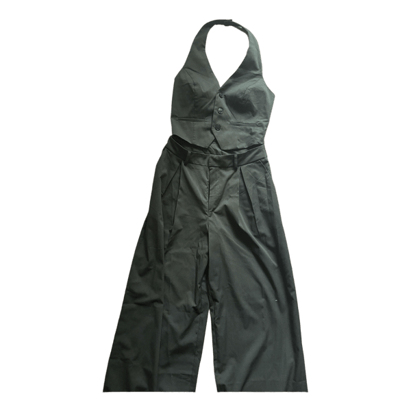 gray one-piece suit