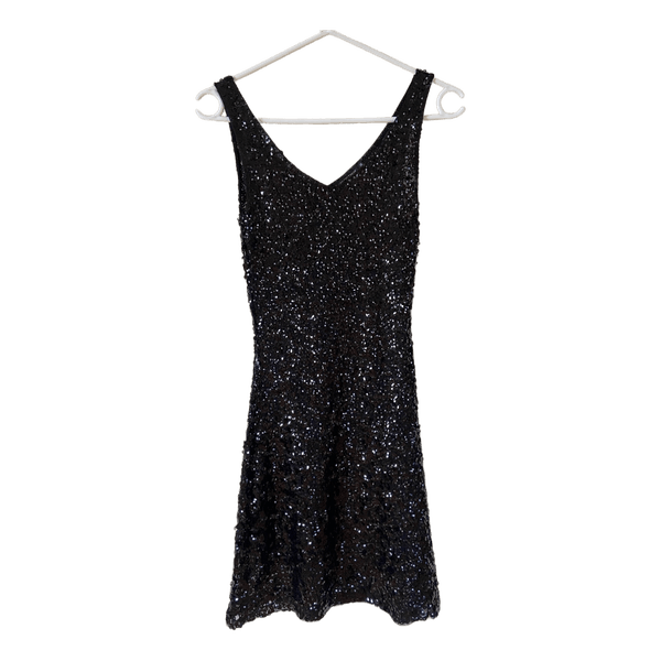 Black sequin mini dress