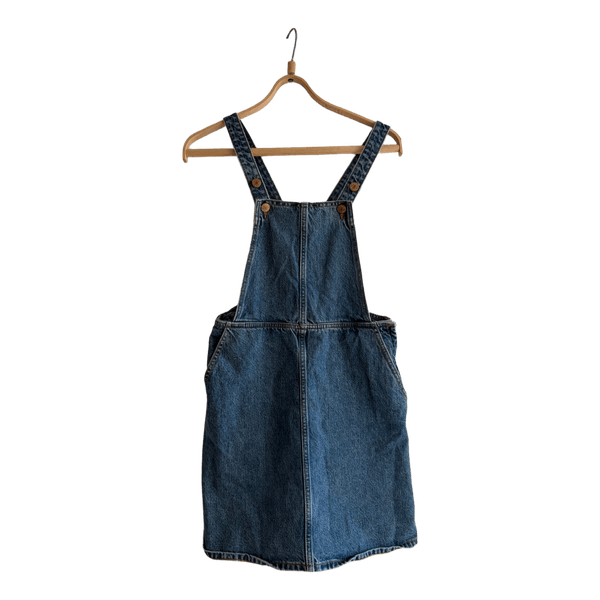 Blue denim pinafore dress