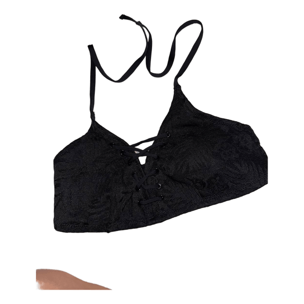 Black lace crop top