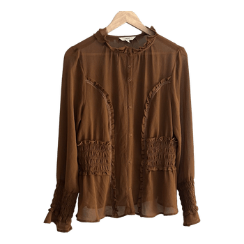 Next brown sheer blouse