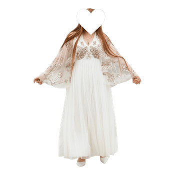 White sequin embellished maxi dress