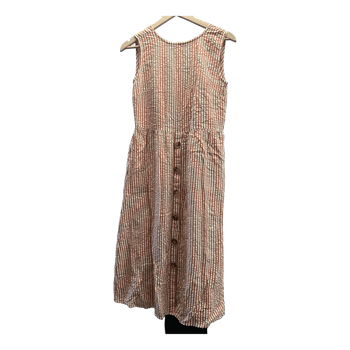 Striped seersucker midi dress