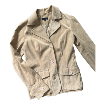 Beige mokkanahkainen bleiseri