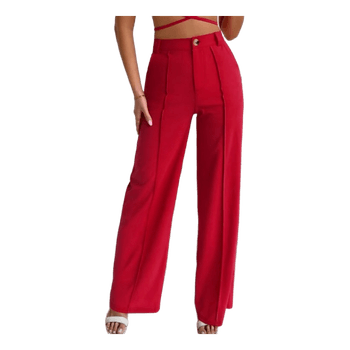 Red wide leg trousers