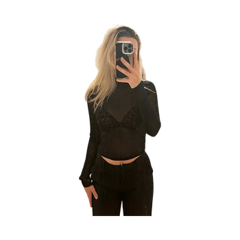 Musta läpikuultava paita