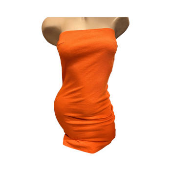Gina Tricot M Orange ribbed tube dress